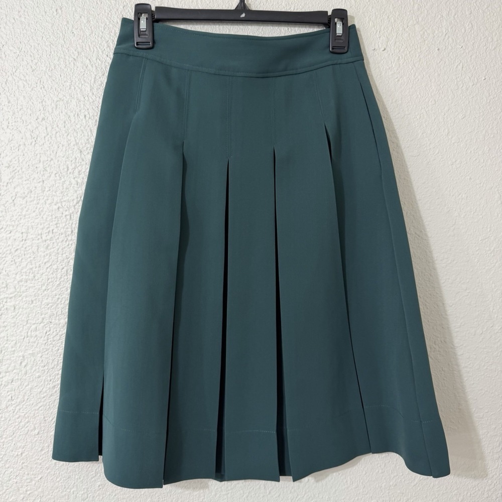 A Loves A 0 Women's Skirt NWT Pleated Academia Librarian Dressy Green